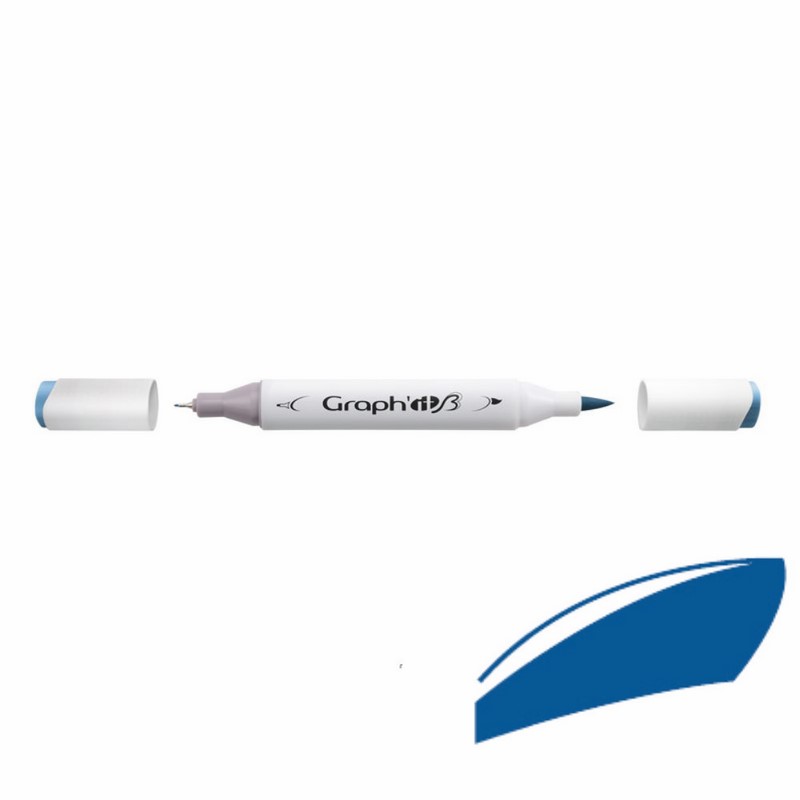 Lihová fixa GRAPH'IT oboustranná Brush & Chisel, Cobalt