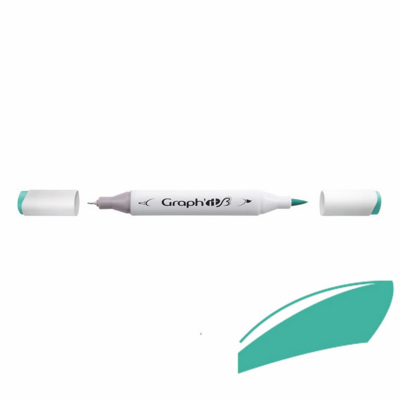 Lihová fixa GRAPH'IT oboustranná Brush & Chisel, Turquoise