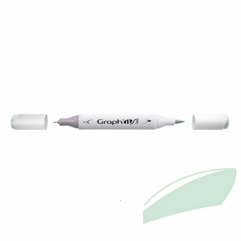 Lihová fixa GRAPH'IT oboustranná Brush & Chisel, Sage Green
