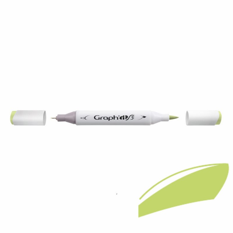 Lihová fixa GRAPH'IT oboustranná Brush & Chisel, Pistachio