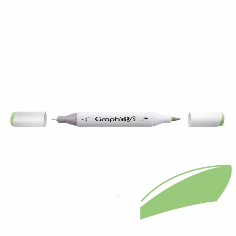 Lihová fixa GRAPH'IT oboustranná Brush & Chisel, Wasabi