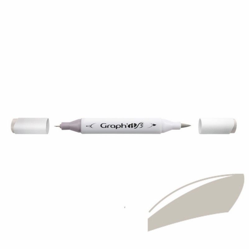 Lihová fixa GRAPH'IT oboustranná Brush & Chisel, Warm Grey 2