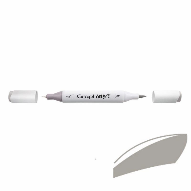 Lihová fixa GRAPH'IT oboustranná Brush & Chisel, Warm Grey 3