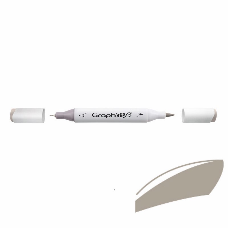 Lihová fixa GRAPH'IT oboustranná Brush & Chisel, Warm Grey 4