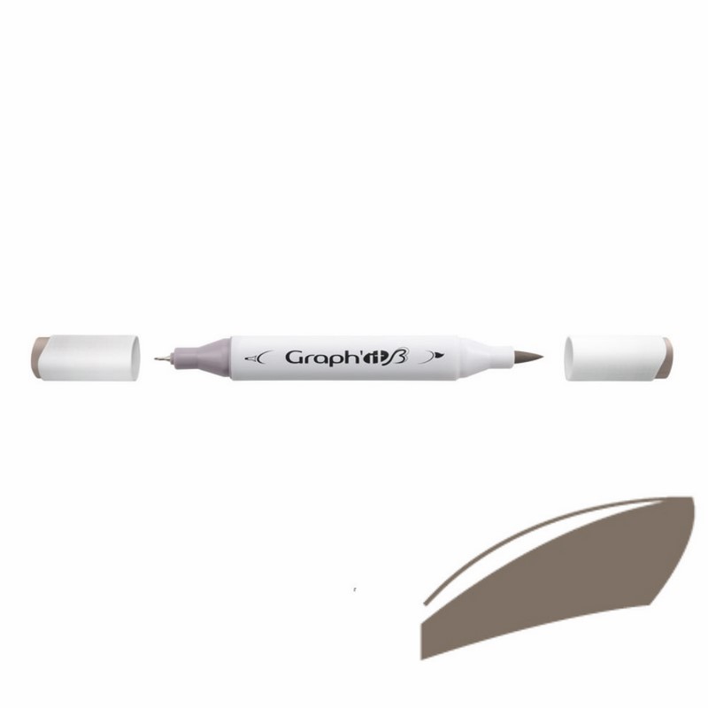 Lihová fixa GRAPH'IT oboustranná Brush & Chisel, Warm Grey 6