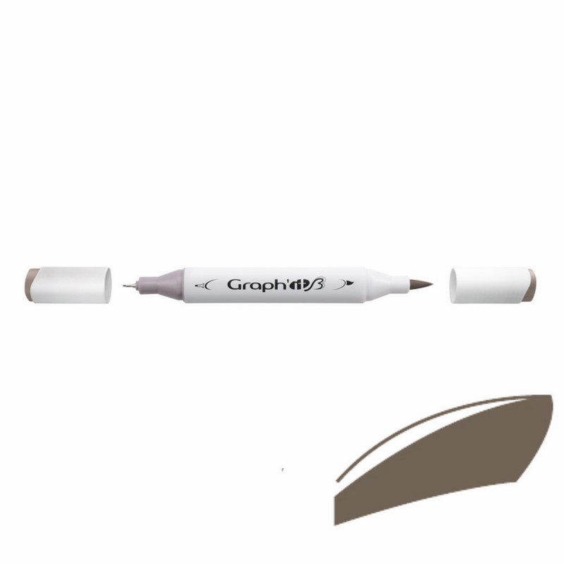 Lihová fixa GRAPH'IT oboustranná Brush & Chisel, Warm Grey 7