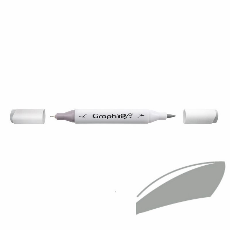 Lihová fixa GRAPH'IT oboustranná Brush & Chisel, Neutral Grey 4