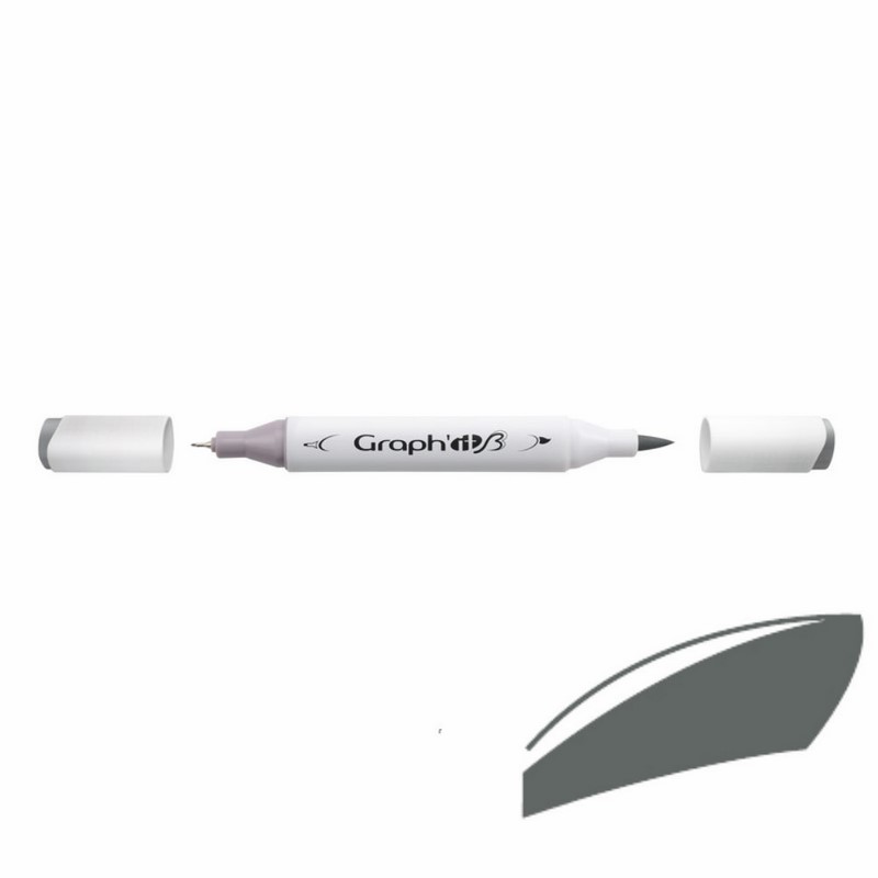 Lihová fixa GRAPH'IT oboustranná Brush & Chisel, Neutral Grey 6