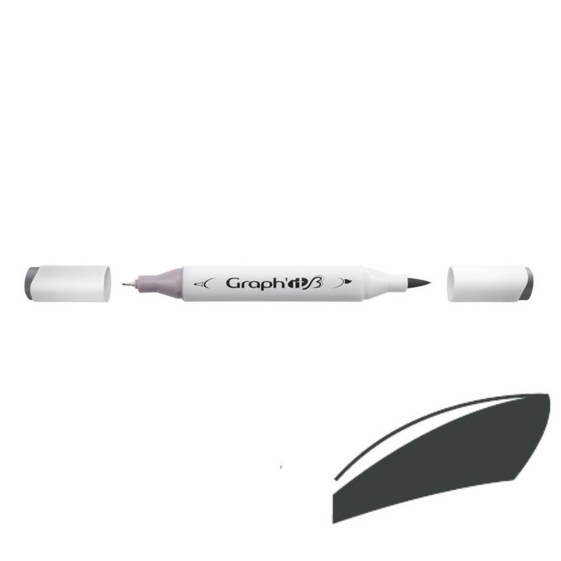 Lihová fixa GRAPH'IT oboustranná Brush & Chisel, Neutral Grey 8
