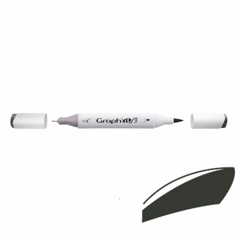 Lihová fixa GRAPH'IT oboustranná Brush & Chisel, Special Black