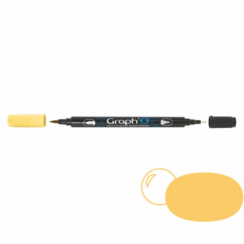 GRAPH'IT Akvarelová fixa GRAPH'O oboustranná Brush & Fine, Butter