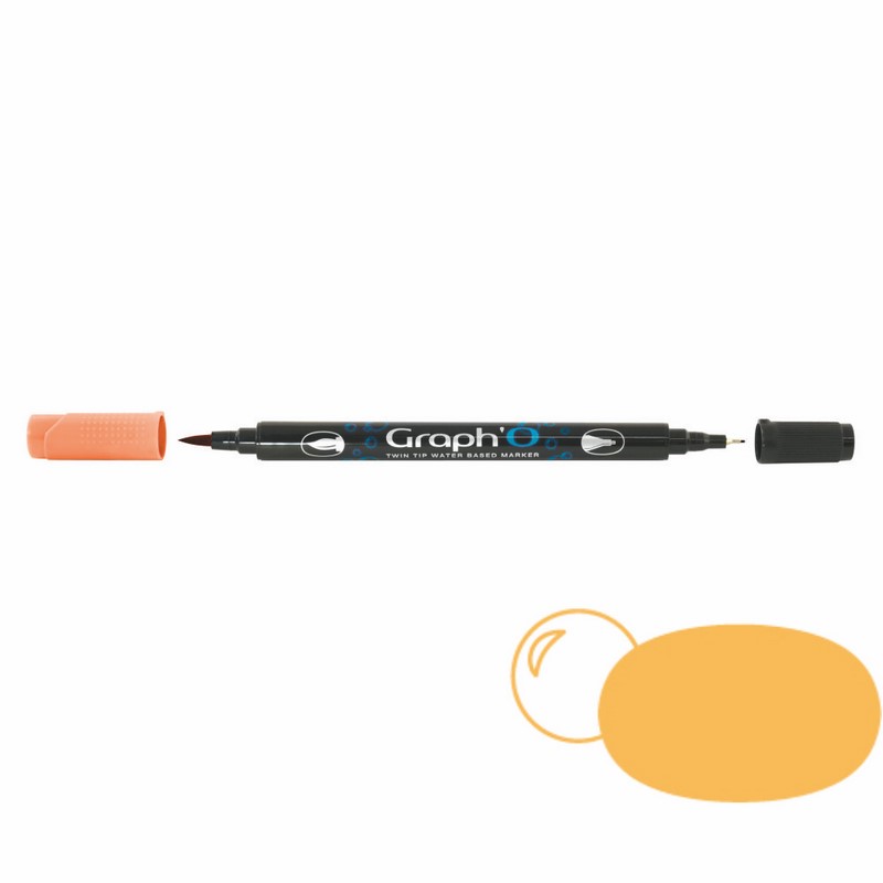 GRAPH'IT Akvarelová fixa GRAPH'O oboustranná Brush & Fine, Apricot