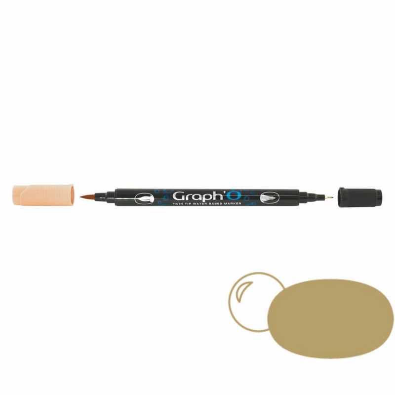 GRAPH'IT Akvarelová fixa GRAPH'O oboustranná Brush & Fine, Cappuccino