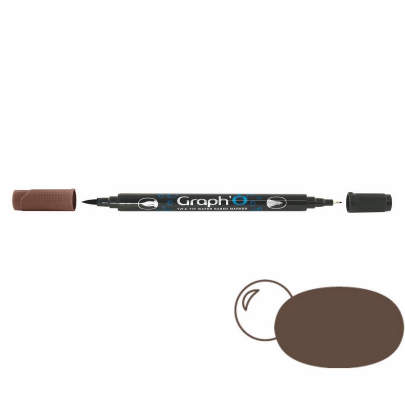 GRAPH'IT Akvarelová fixa GRAPH'O oboustranná Brush & Fine, Ebony