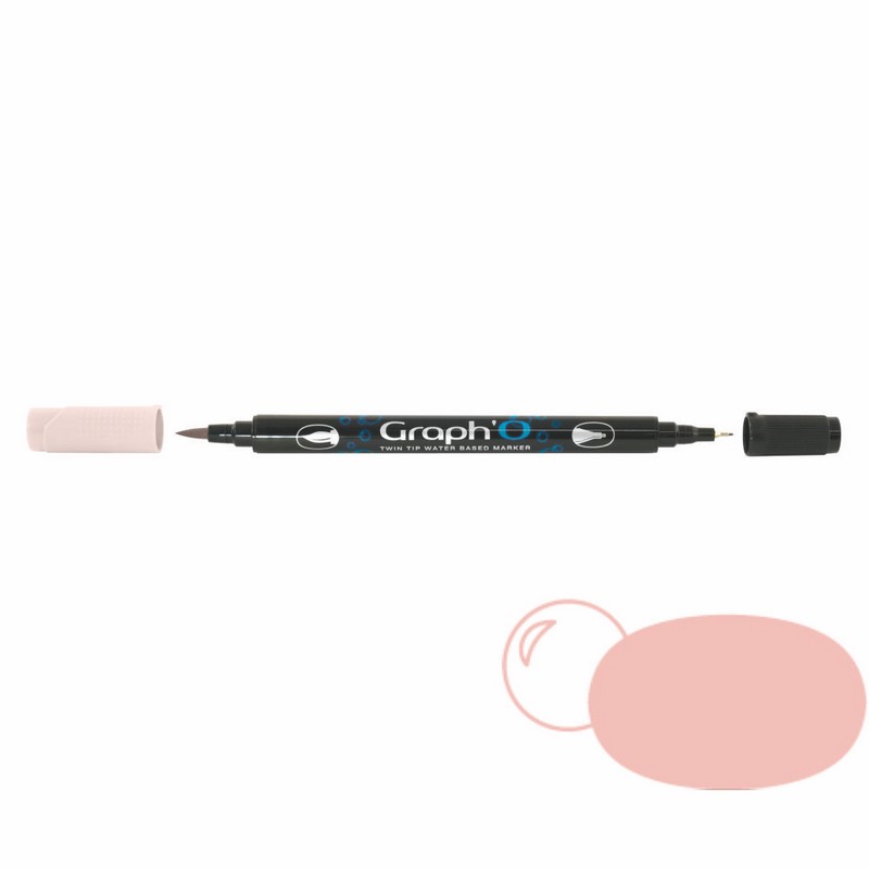 GRAPH'IT Akvarelová fixa GRAPH'O oboustranná Brush & Fine, Pale Rose