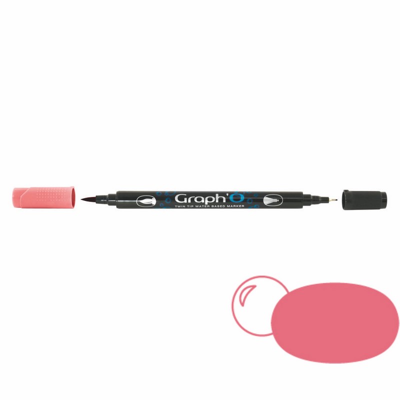 GRAPH'IT Akvarelová fixa GRAPH'O oboustranná Brush & Fine, Coral