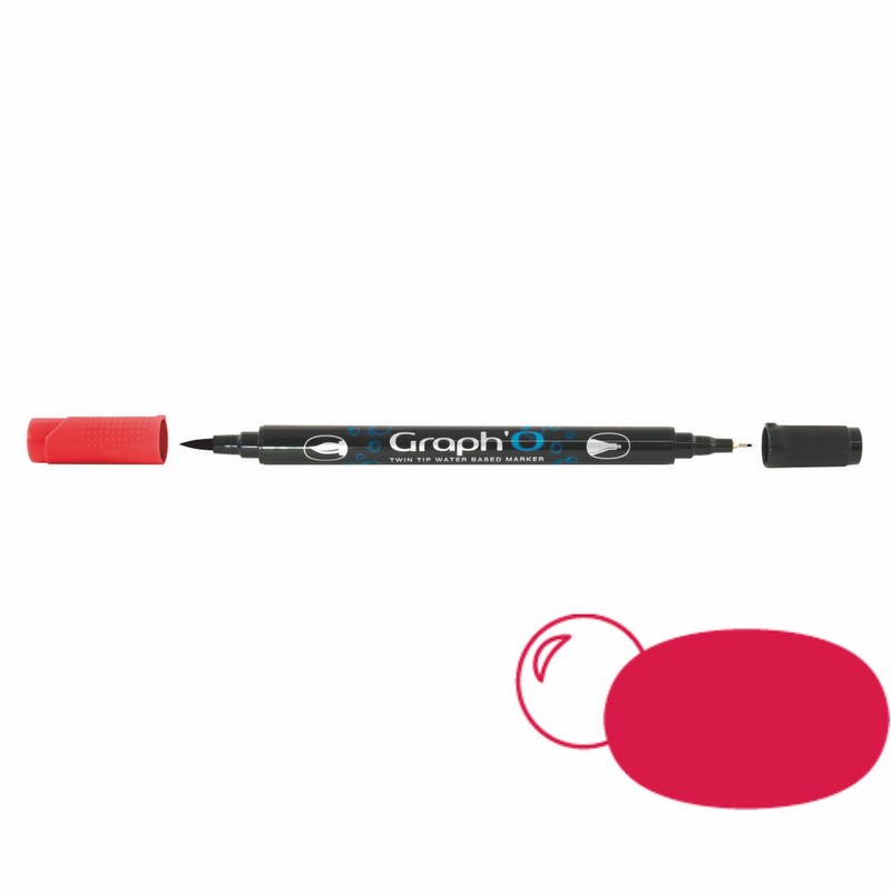 GRAPH'IT Akvarelová fixa GRAPH'O oboustranná Brush & Fine, Ruby