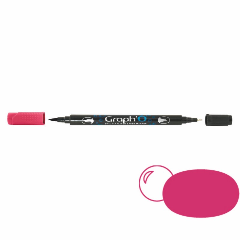 GRAPH'IT Akvarelová fixa GRAPH'O oboustranná Brush & Fine, Cranberry