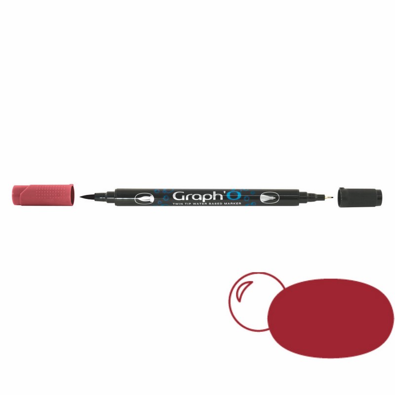 GRAPH'IT Akvarelová fixa GRAPH'O oboustranná Brush & Fine, Burgundy