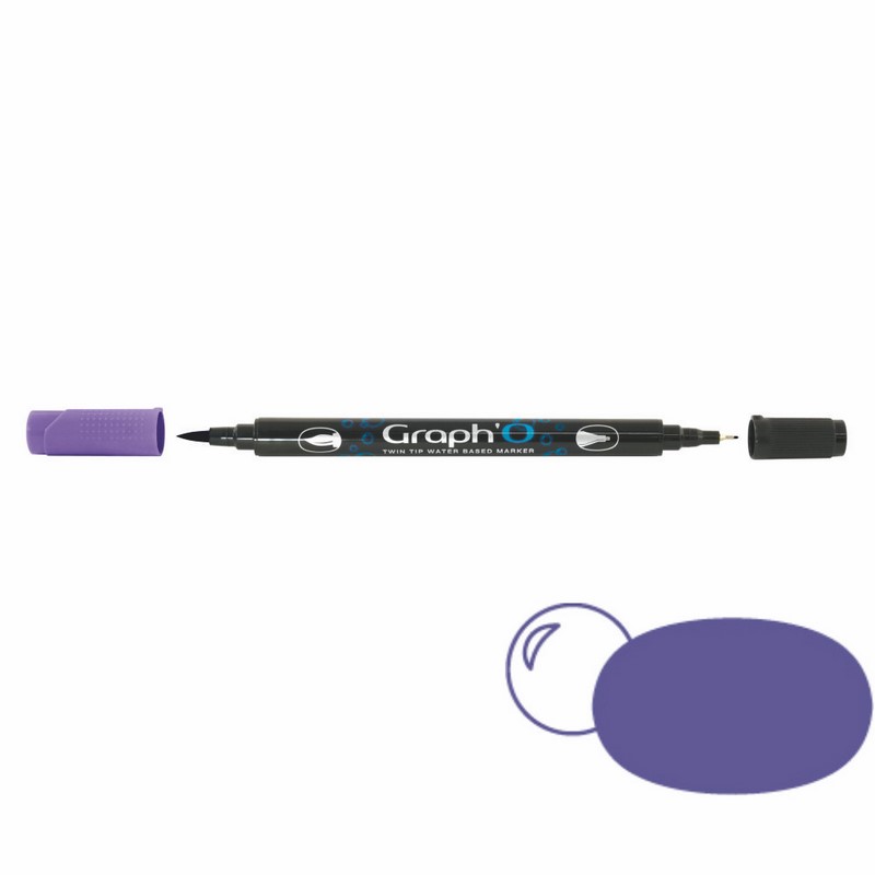 GRAPH'IT Akvarelová fixa GRAPH'O oboustranná Brush & Fine, Amethyst