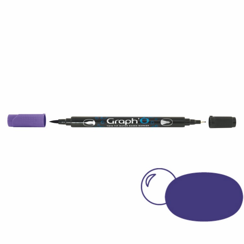 GRAPH'IT Akvarelová fixa GRAPH'O oboustranná Brush & Fine, Iris
