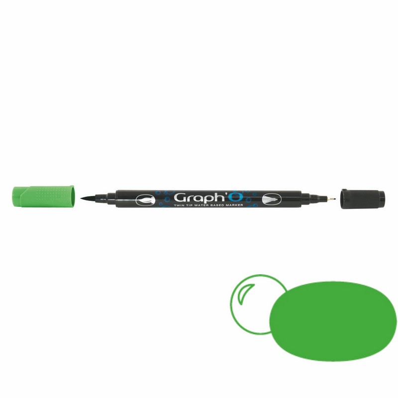 GRAPH'IT Akvarelová fixa GRAPH'O oboustranná Brush & Fine, Chlorophyll