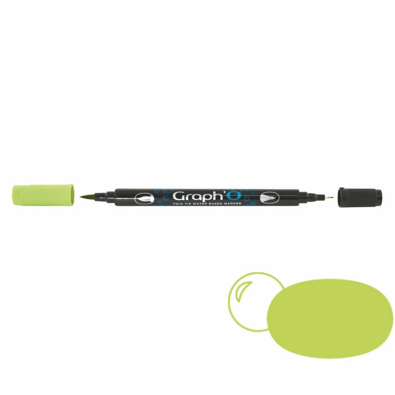 GRAPH'IT Akvarelová fixa GRAPH'O oboustranná Brush & Fine, Anise