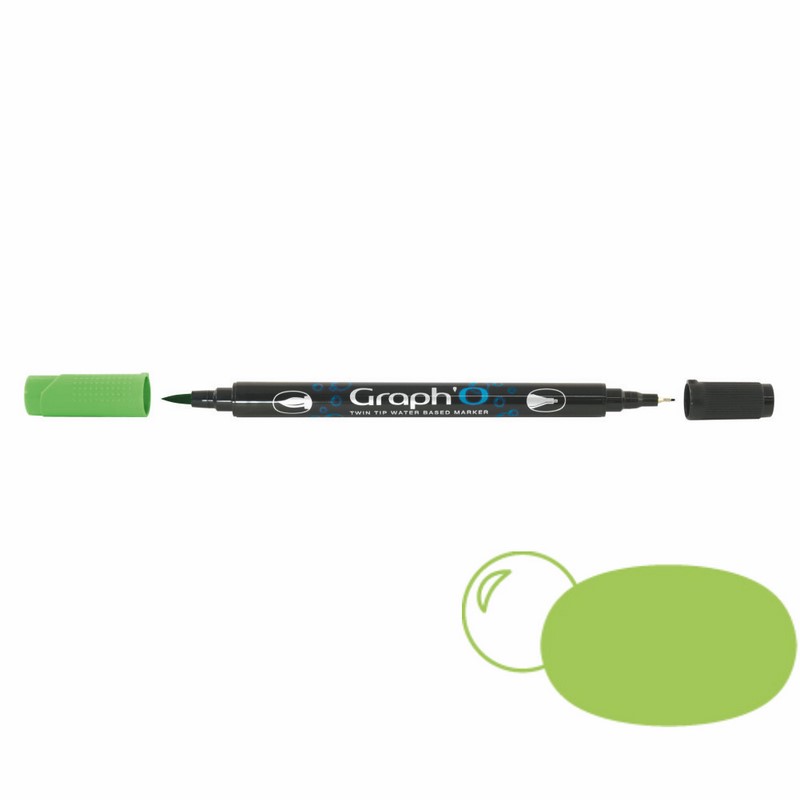 GRAPH'IT Akvarelová fixa GRAPH'O oboustranná Brush & Fine, Lime