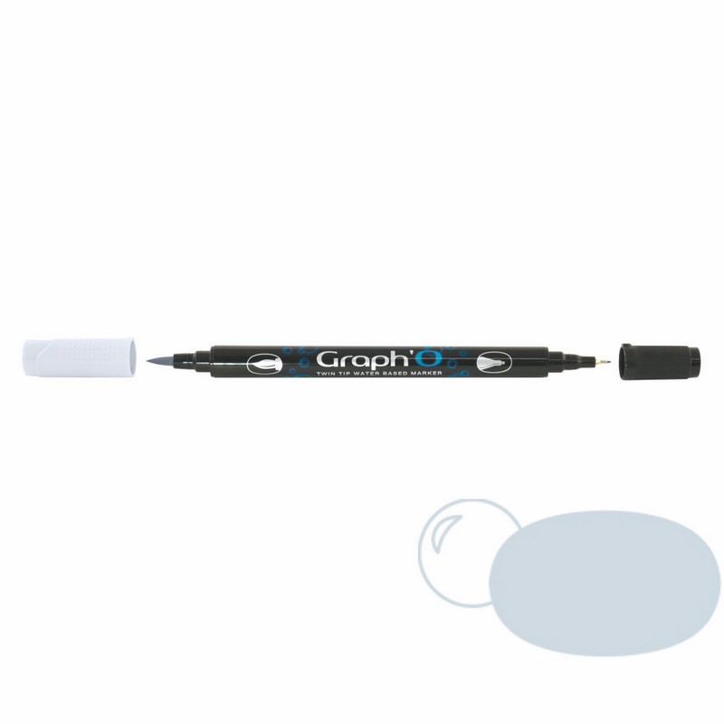 GRAPH'IT Akvarelová fixa GRAPH'O oboustranná Brush & Fine, Cool Grey Light