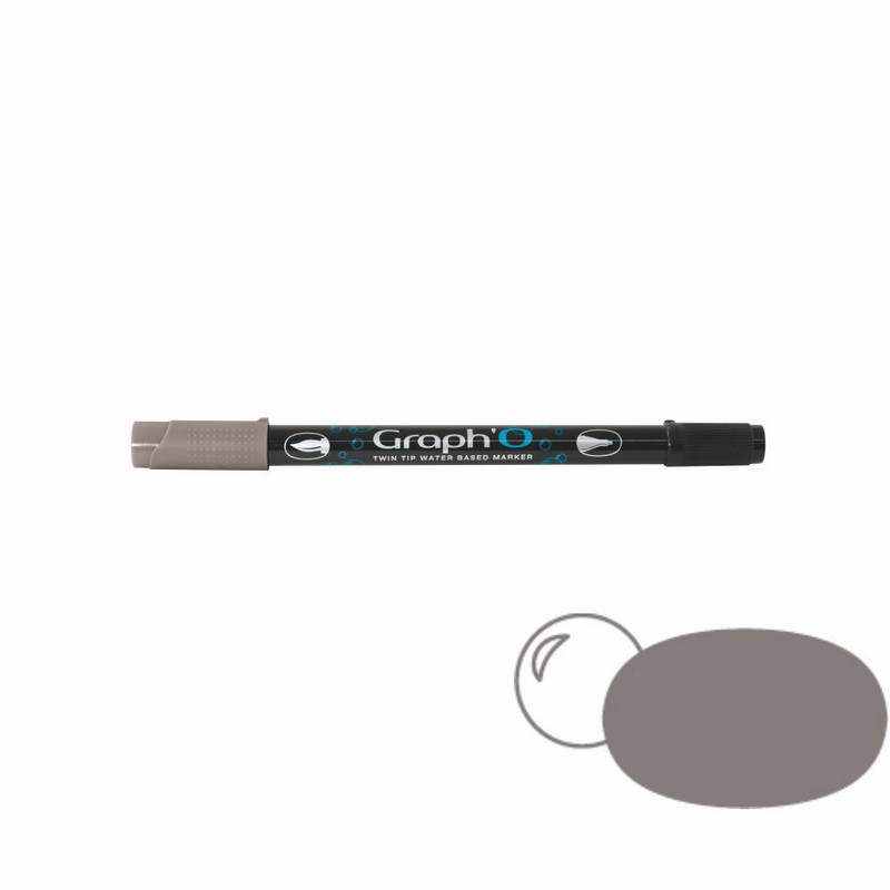 GRAPH'IT Akvarelová fixa GRAPH'O oboustranná Brush & Fine, Warm Grey
