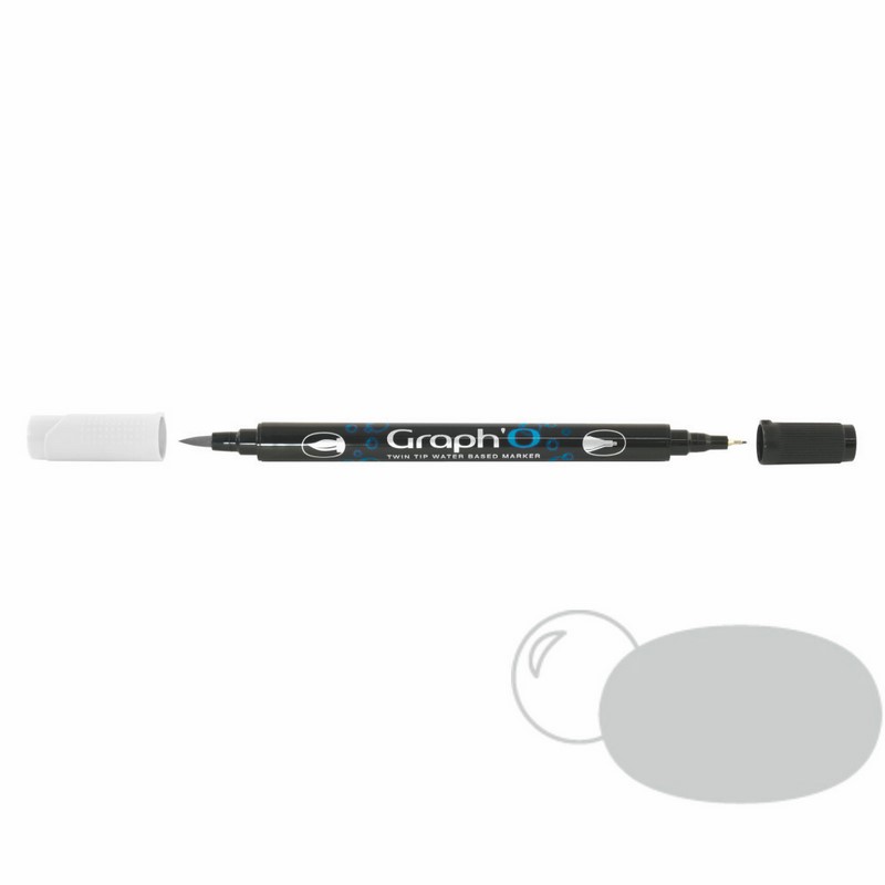 GRAPH'IT Akvarelová fixa GRAPH'O oboustranná Brush & Fine, Neutral Grey Light
