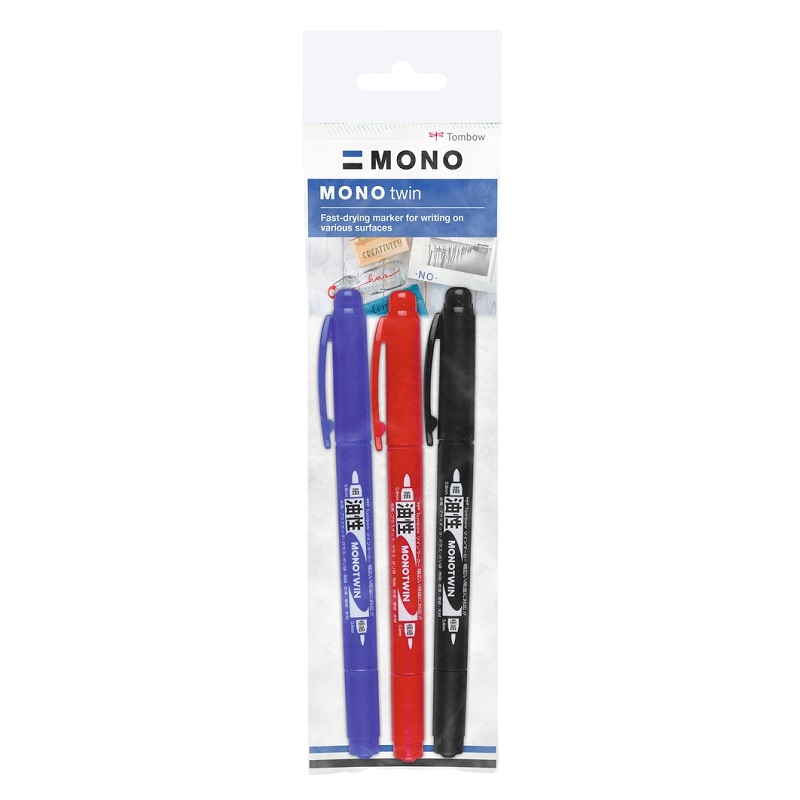 TOMBOW Fineliner MONO TWIN, 3ks