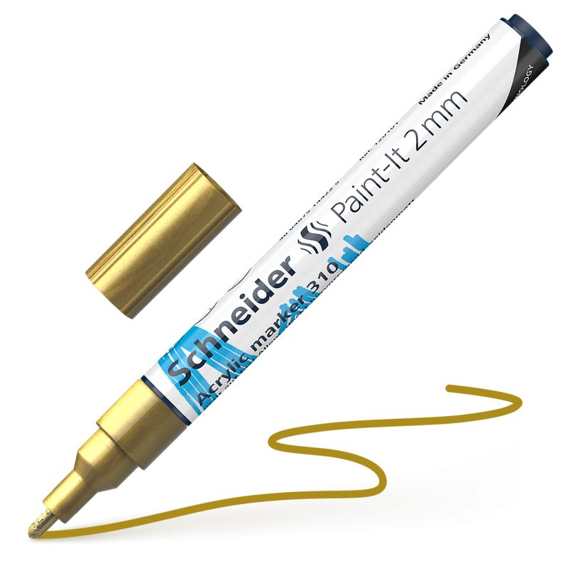 Akrylový popisovač SCHNEIDER Paint-It 2mm, zlatý