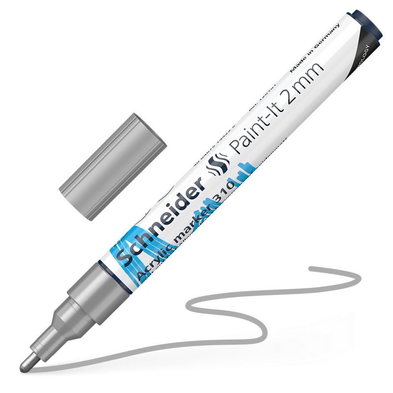 Akrylový popisovač SCHNEIDER Paint-It 2mm, stříbrný
