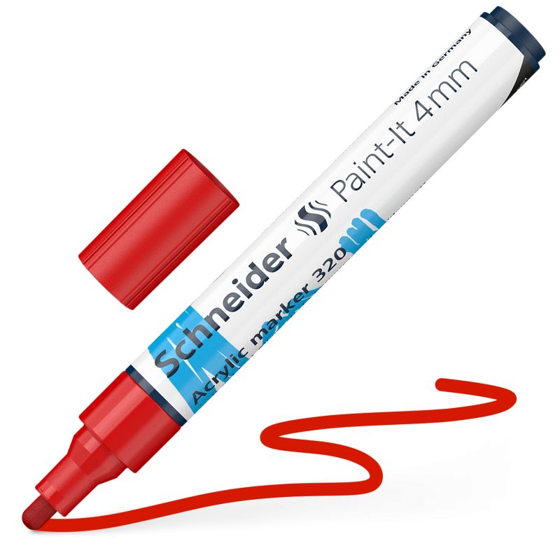 Akrylový popisovač SCHNEIDER Paint-It 4mm, červený