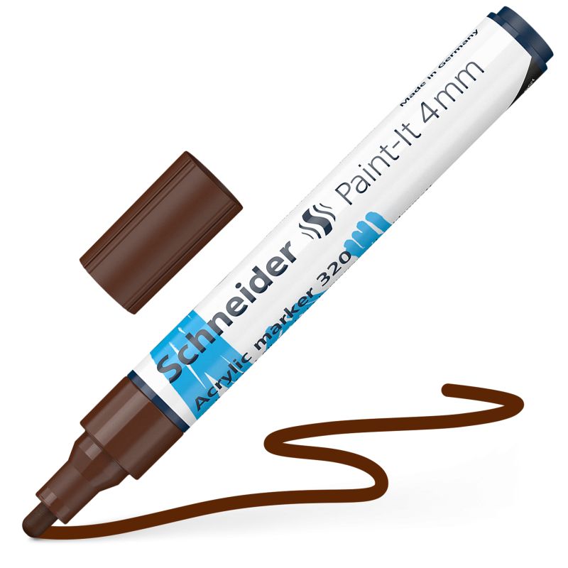 Akrylový popisovač SCHNEIDER Paint-It 4mm, hnědý