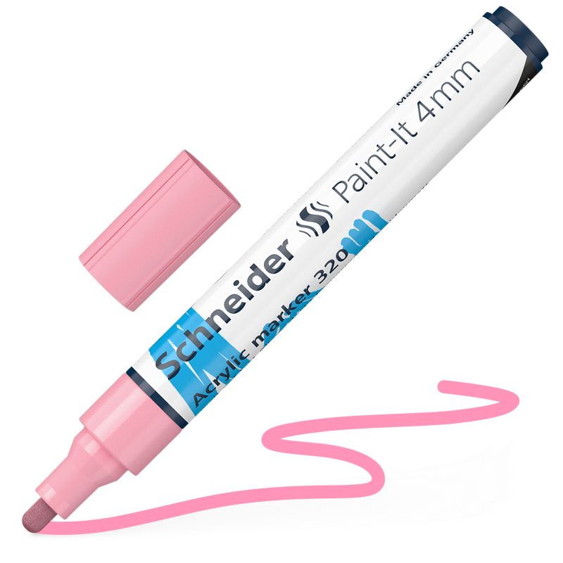 Akrylový popisovač SCHNEIDER Paint-It 4mm, pastelový růžový