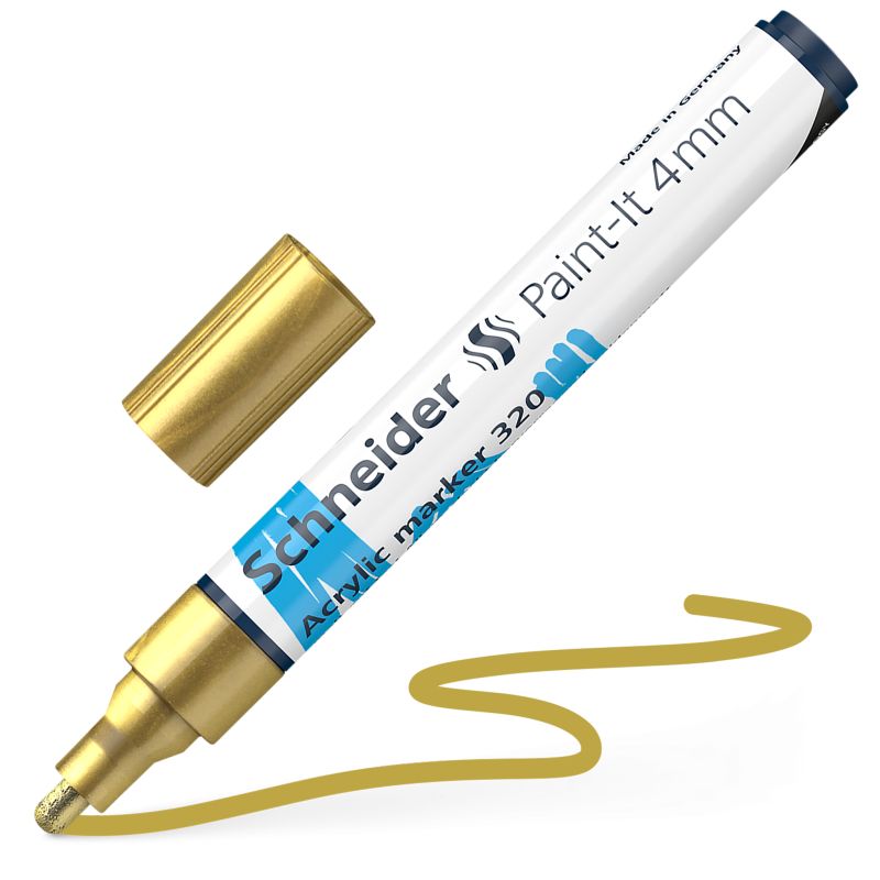 Akrylový popisovač SCHNEIDER Paint-It 4mm, zlatý