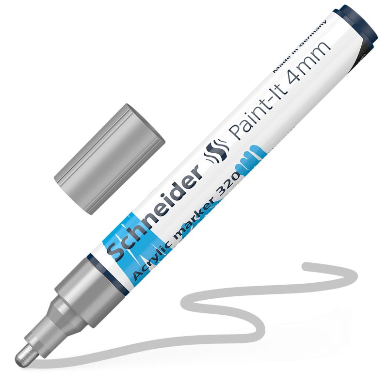 Akrylový popisovač SCHNEIDER Paint-It 4mm, stříbrný