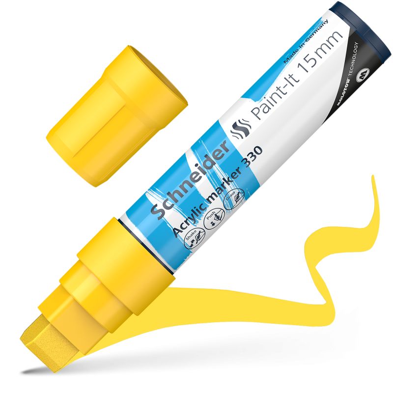 Akrylový popisovač SCHNEIDER Paint-It 15mm, žlutý