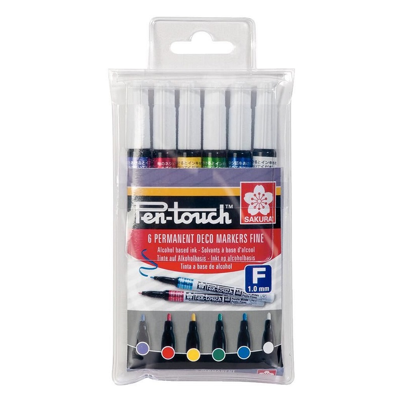 Lakové fixy SAKURA Pen Touch 1mm, 6ks barevné