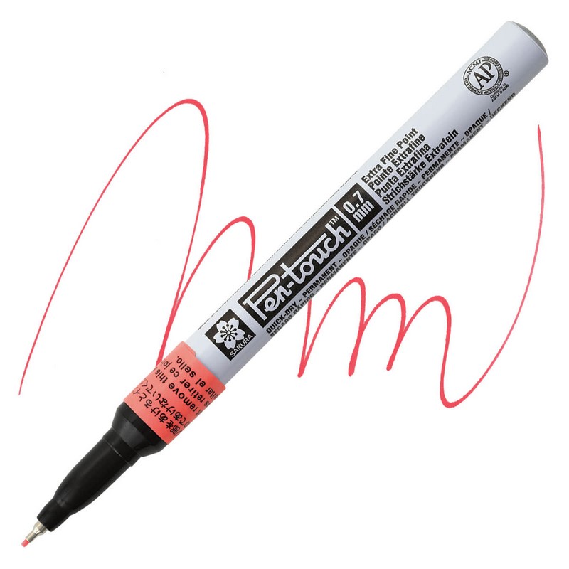 Laková fixa SAKURA Pen Touch FLUORESCENT 0,7mm, červená
