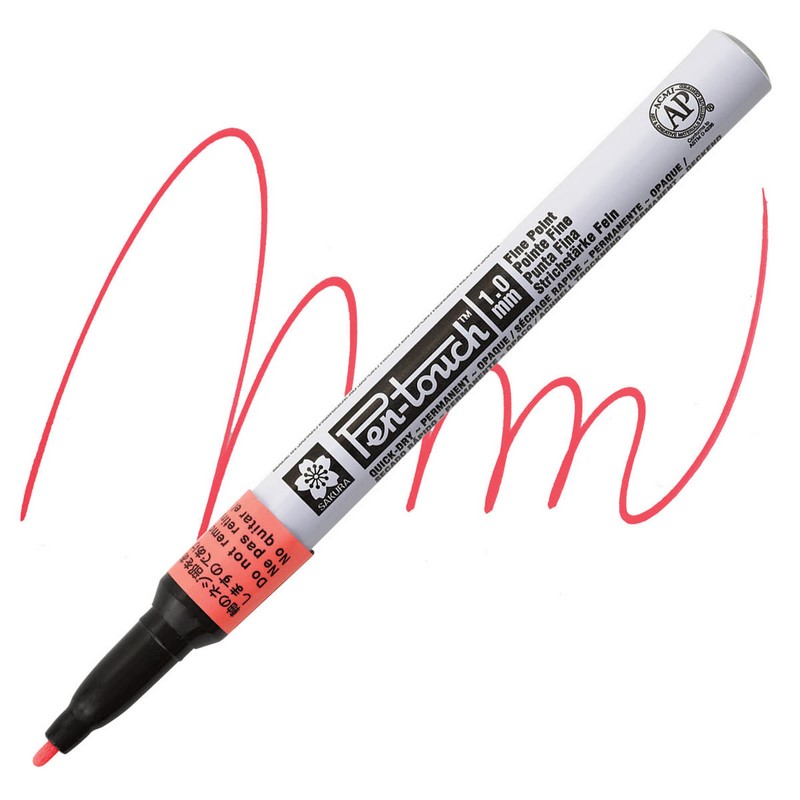 Laková fixa SAKURA Pen Touch FLUORESCENT 1mm, červená