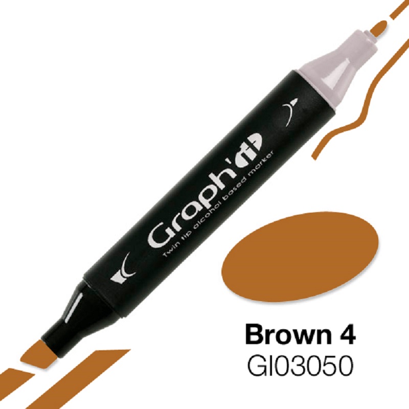 Lihová fixa GRAPH'IT oboustranná Fine & Chisel, Brown 4