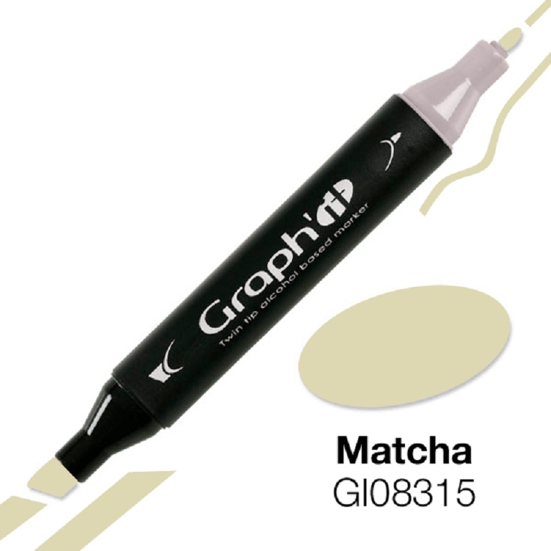 Lihová fixa GRAPH'IT oboustranná Fine & Chisel, Matcha