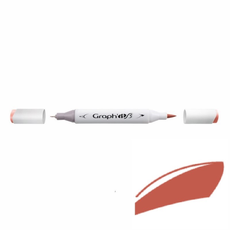 Lihová fixa GRAPH'IT oboustranná Brush & Chisel, Sienna