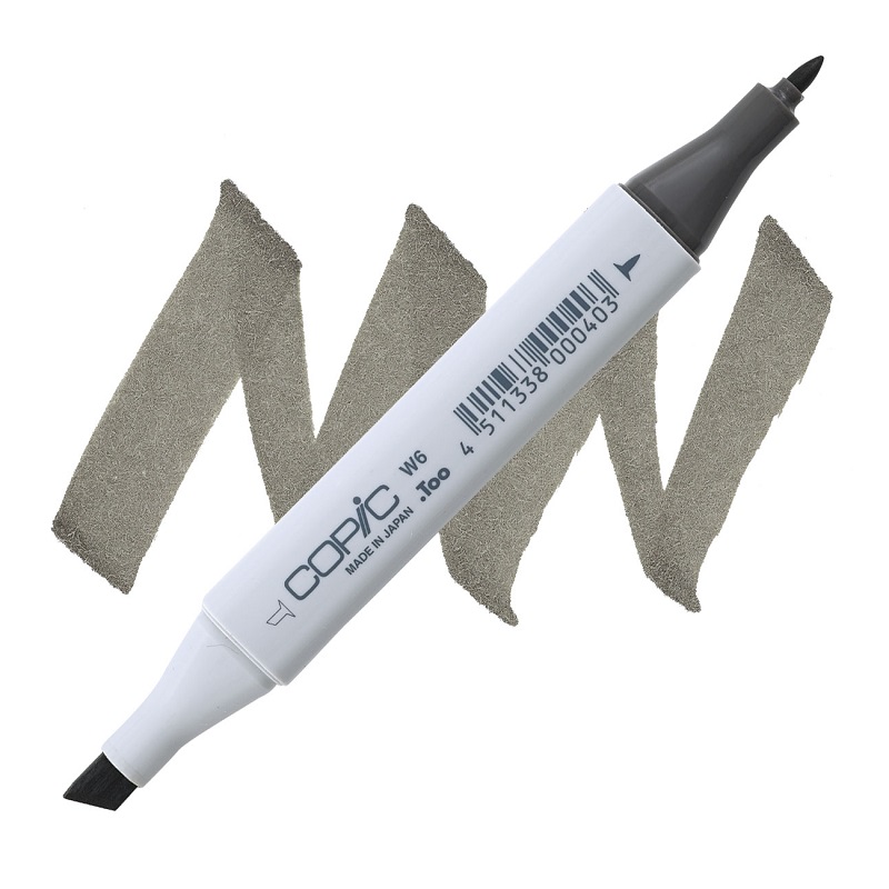 Lihová fixa COPIC Classic oboustranná Fine & Chisel, W6 Warm gray 6