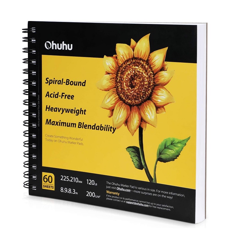 Skicář OHUHU Sketchpad 225x210mm, 60 listů