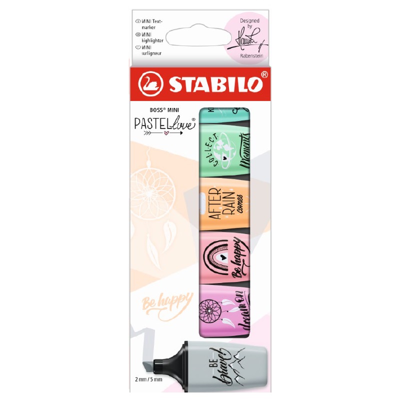 Zvýrazňovač STABILO BOSS MINI, pastel 6ks