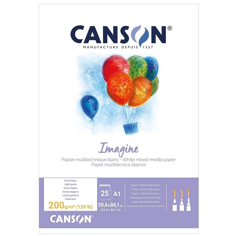 Blok CANSON Imagine Dessin Blanc A1, 25 listů